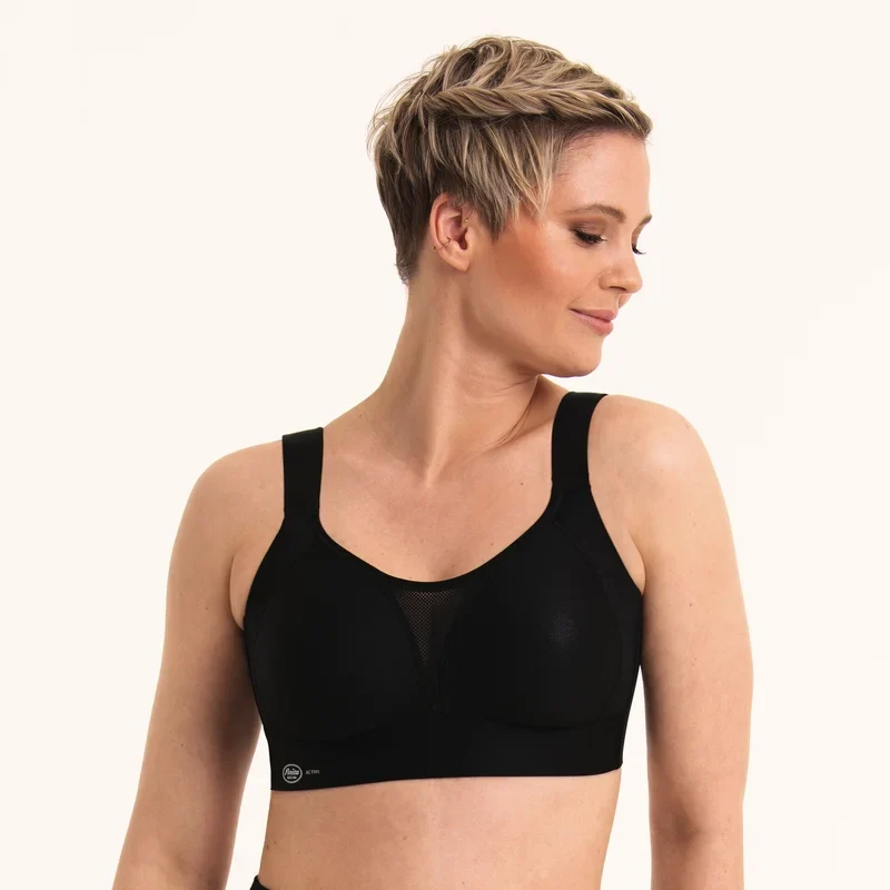 Anita Active - Smart Control Sport-BH, vorgeformt, klarer Schnitt, Schwarz