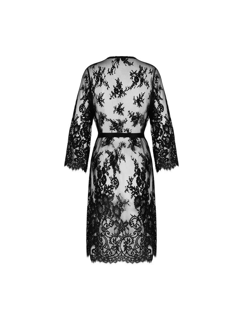 Lise Charmel – Mittellanges Negligé-Kleid Noir von Desirs De Venise