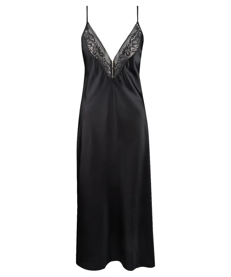 Aubade - Midnight Whisper Langes Nachthemd Noir