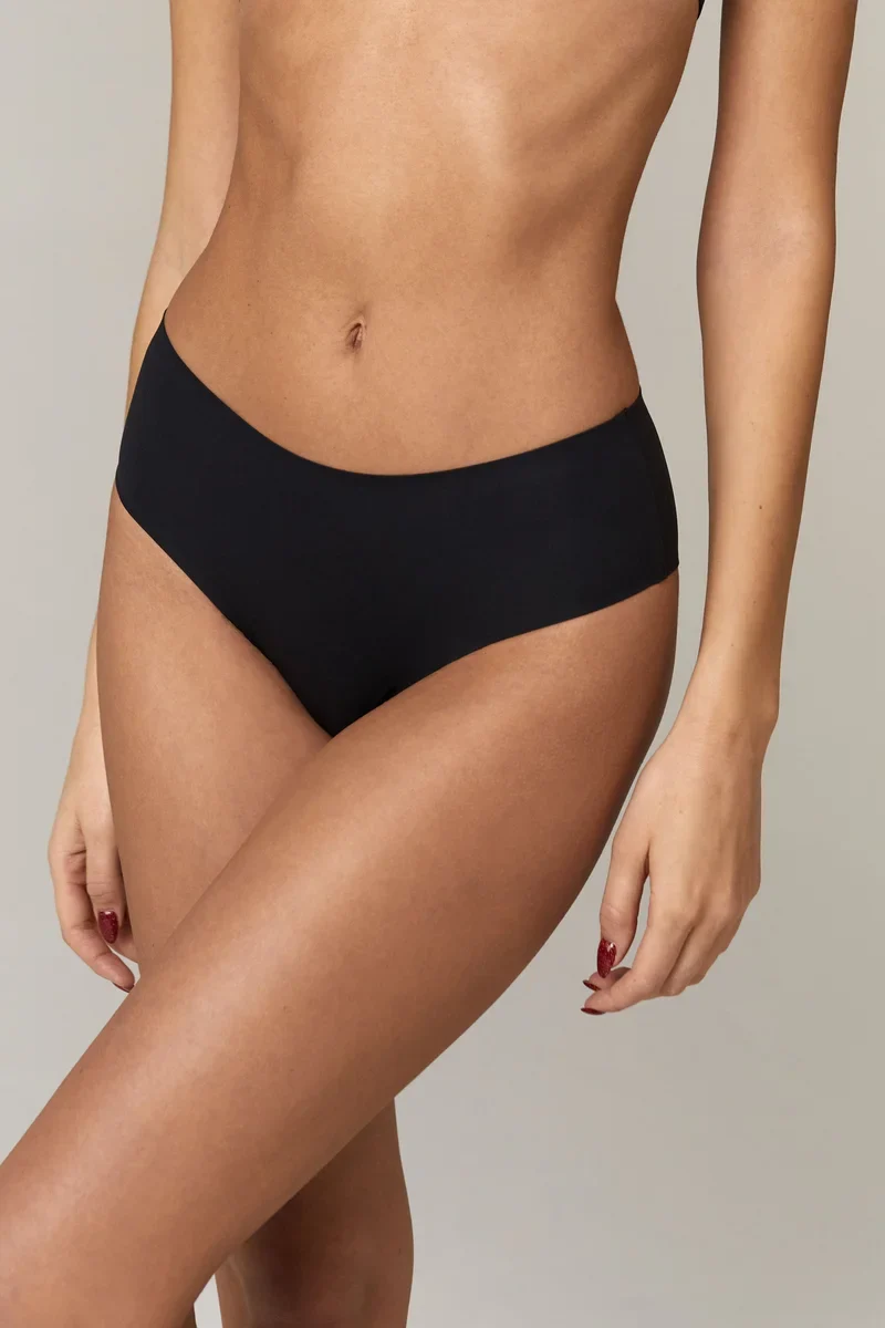 Aruelle - Amina Bonded Brazilian Panty mit mittlerer Taille, Schwarz