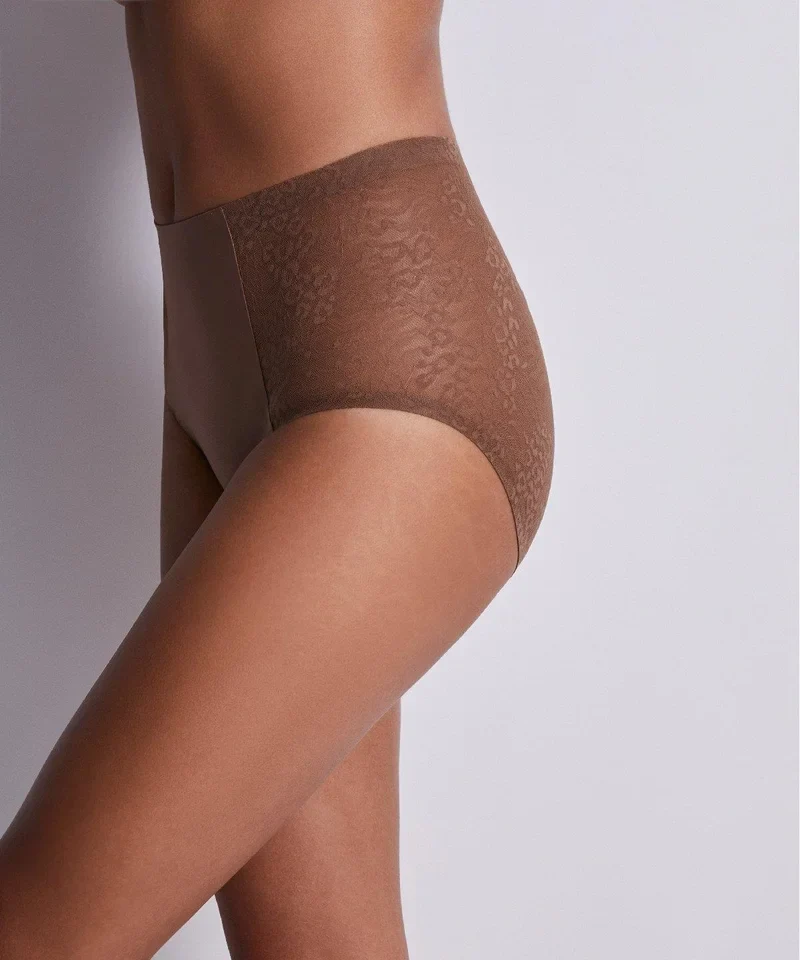Aubade – Sculpt By Aubade – Hoch taillierter Spitzenslip Zimt