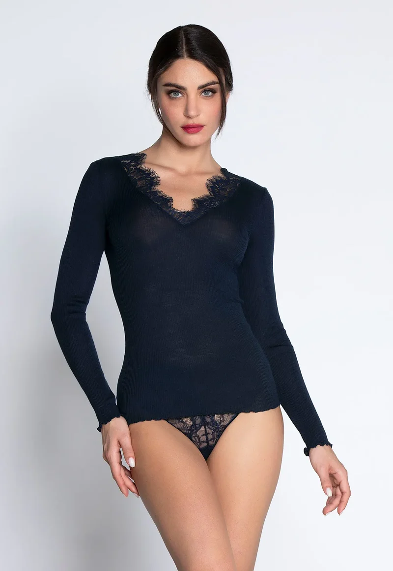 Lise Charmel - Plaisir Caresse Langarmshirt Pierre Bleue