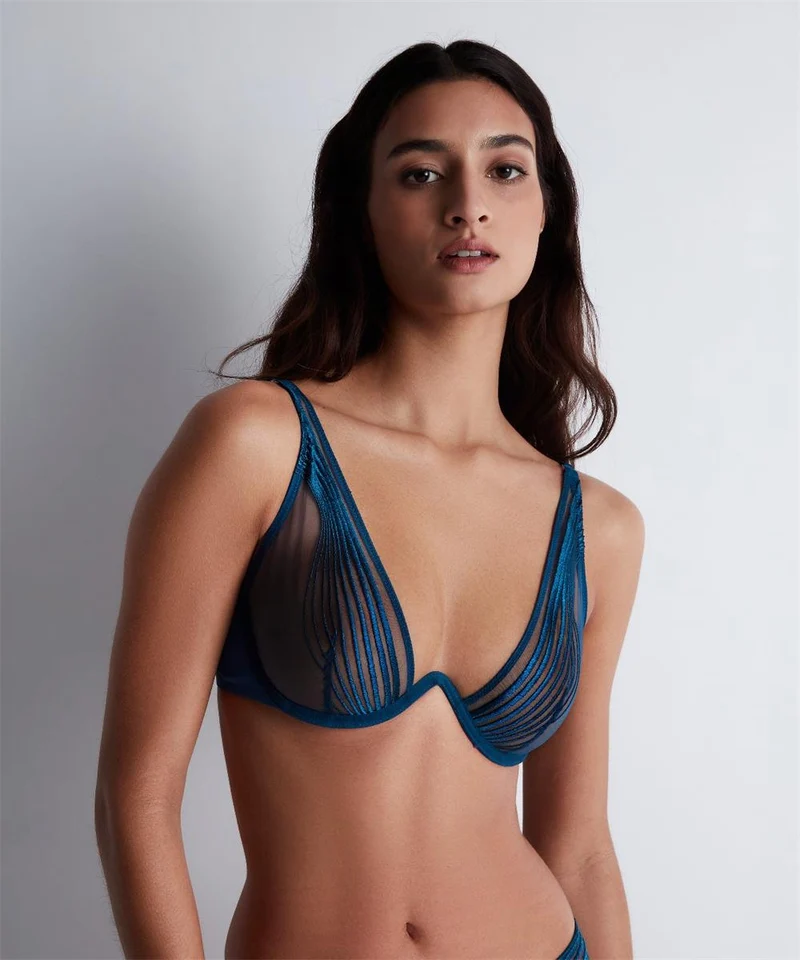 Aubade - Sumptuous Waves Sexy Triangel-BH Imperialblau