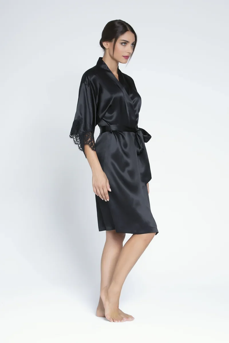 Lise Charmel – Splendeur Soie Mittellanges Negligé-Kleid Noir