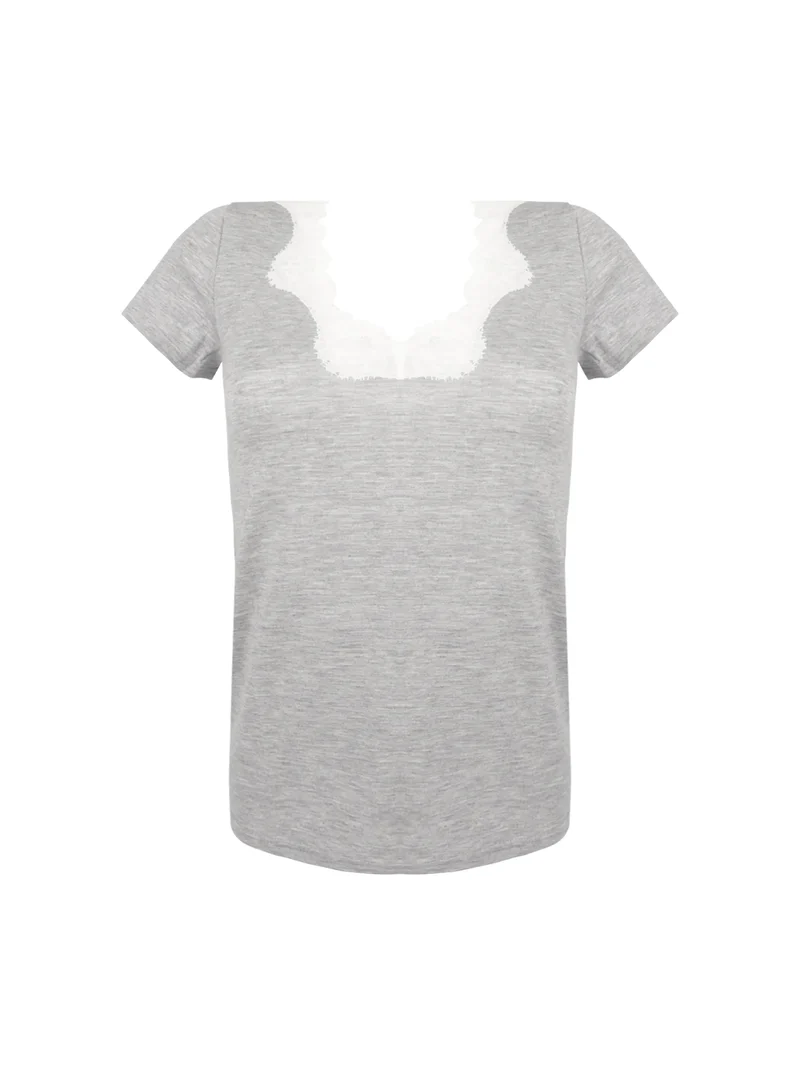 Antigel By Lise Charmel - Simply Perfect Kurzarm-Top Chiné Gris