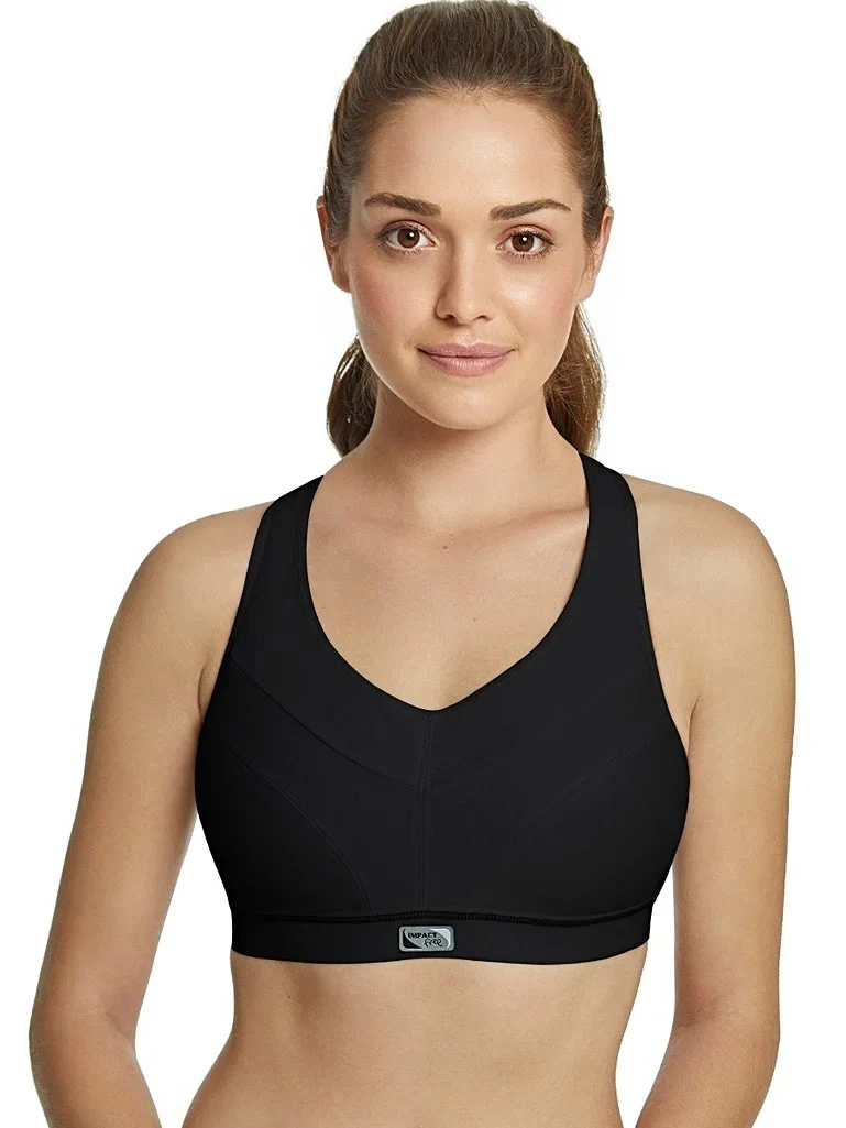 Royce – Impact Free Sport-BH aus Baumwolle mit verstellbarer Passform, Petite, Schwarz