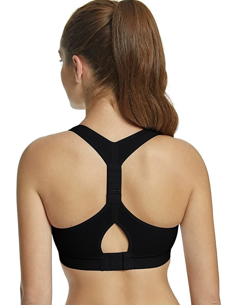 Royce – Impact Free Sport-BH aus Baumwolle mit verstellbarer Passform, Petite, Schwarz
